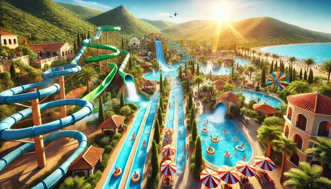 DALL·E 2025-03-25 12.03.05 - A beautiful view of Water City, a famous water park in Crete,